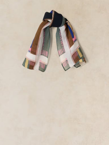 Emily Square Scarf in navy by White Stuff