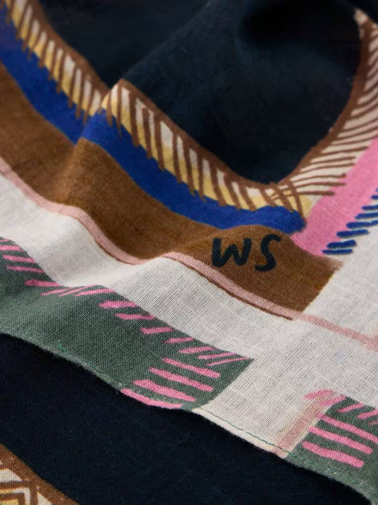 Emily Square Scarf in navy by White Stuff