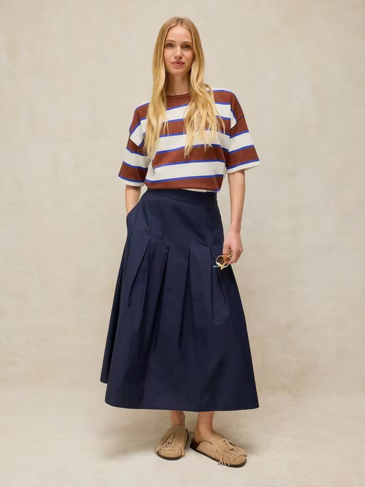 Marlowe Midi Skirt in dark navy by White Stuff