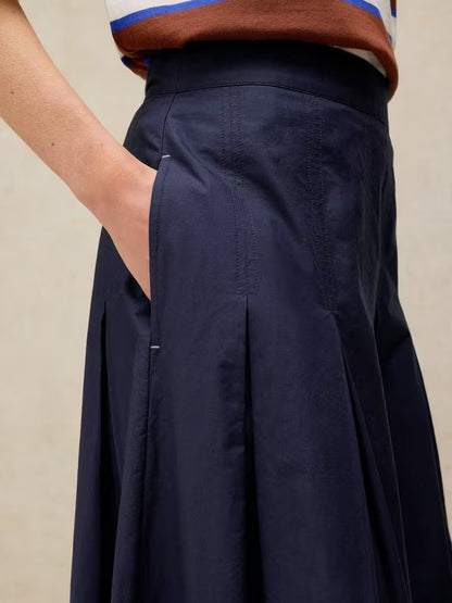Marlowe Midi Skirt in dark navy by White Stuff