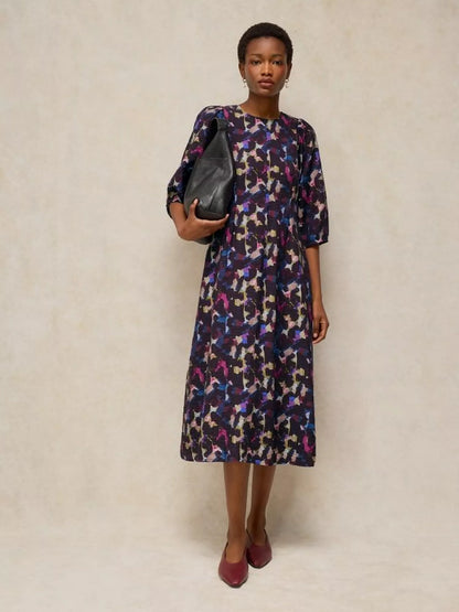 Emilia Long Sleeve Printed Dress in pink multi by White Stuff