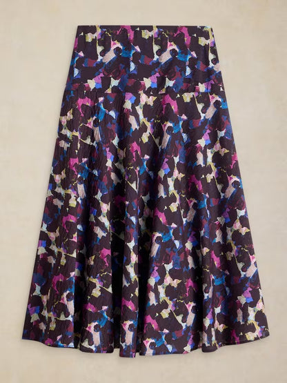 Gianna Bias Printed Skirt in pink multi by White Stuff