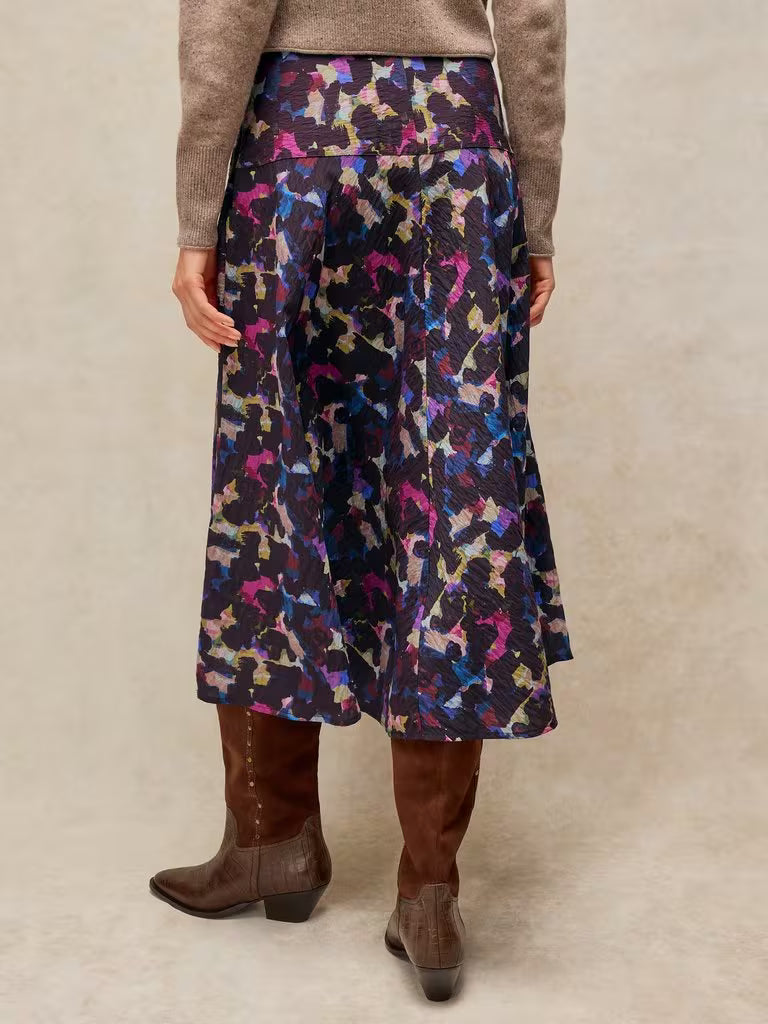 Gianna Bias Printed Skirt in pink multi by White Stuff