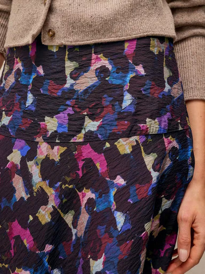 Gianna Bias Printed Skirt in pink multi by White Stuff