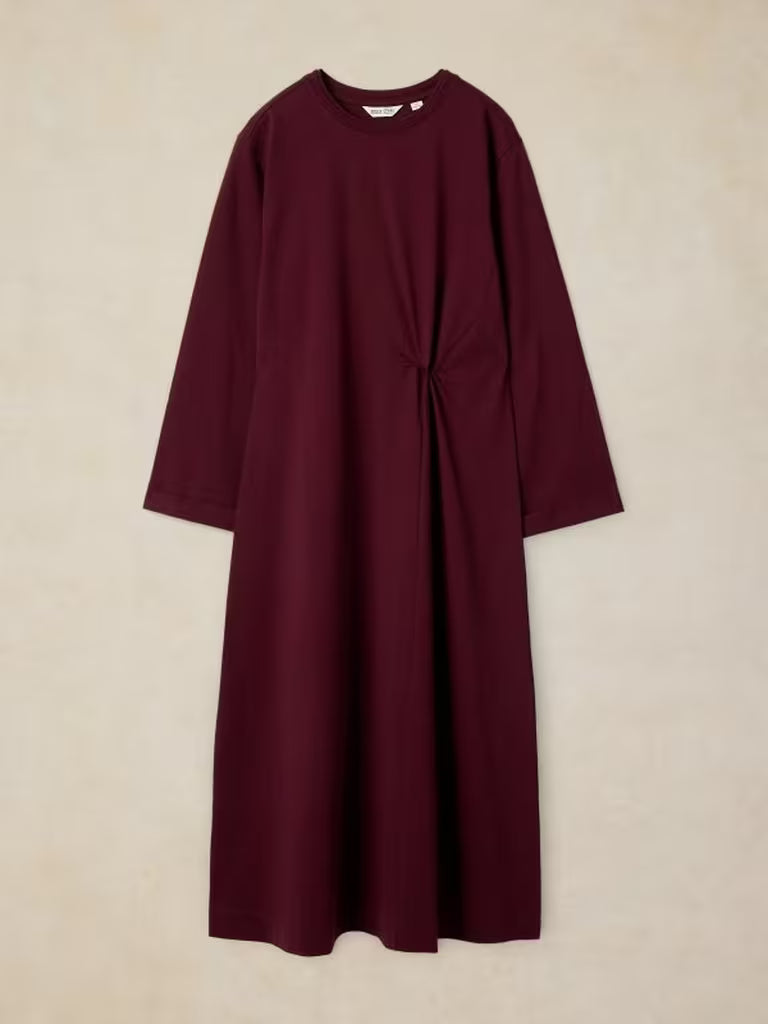 Gracie Twist Jersey Dress in dark plum by White Stuff