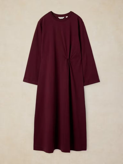 Gracie Twist Jersey Dress in dark plum by White Stuff