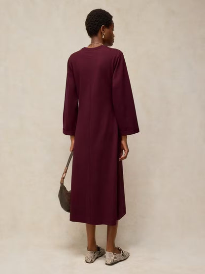 Gracie Twist Jersey Dress in dark plum by White Stuff