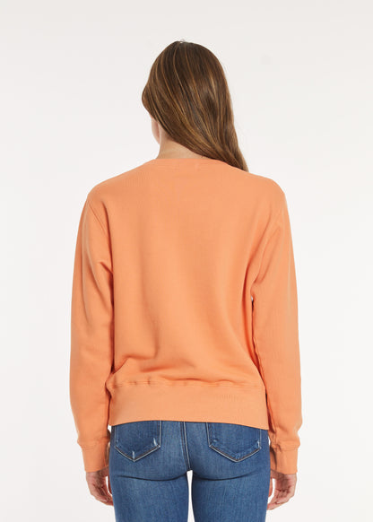 Open Crew Neck Pullover in apricot brandy by Mododoc