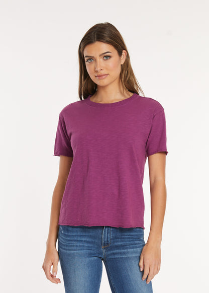 Short Sleeve Waffle Crew Neck Tee in fern by Mododoc