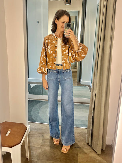 Giuletta Wide Leg Jean in light blue denim by Maison Hotel