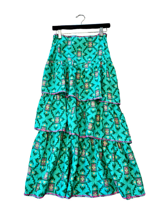 Peppermint Maxi Skirt in green ikat by Nimo