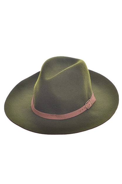 Fedora with Belt Buckle in olive
