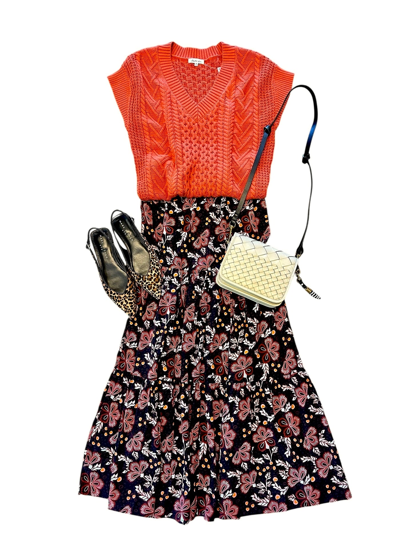 Ariana Printed Maxi Skirt in black floral by Bindu