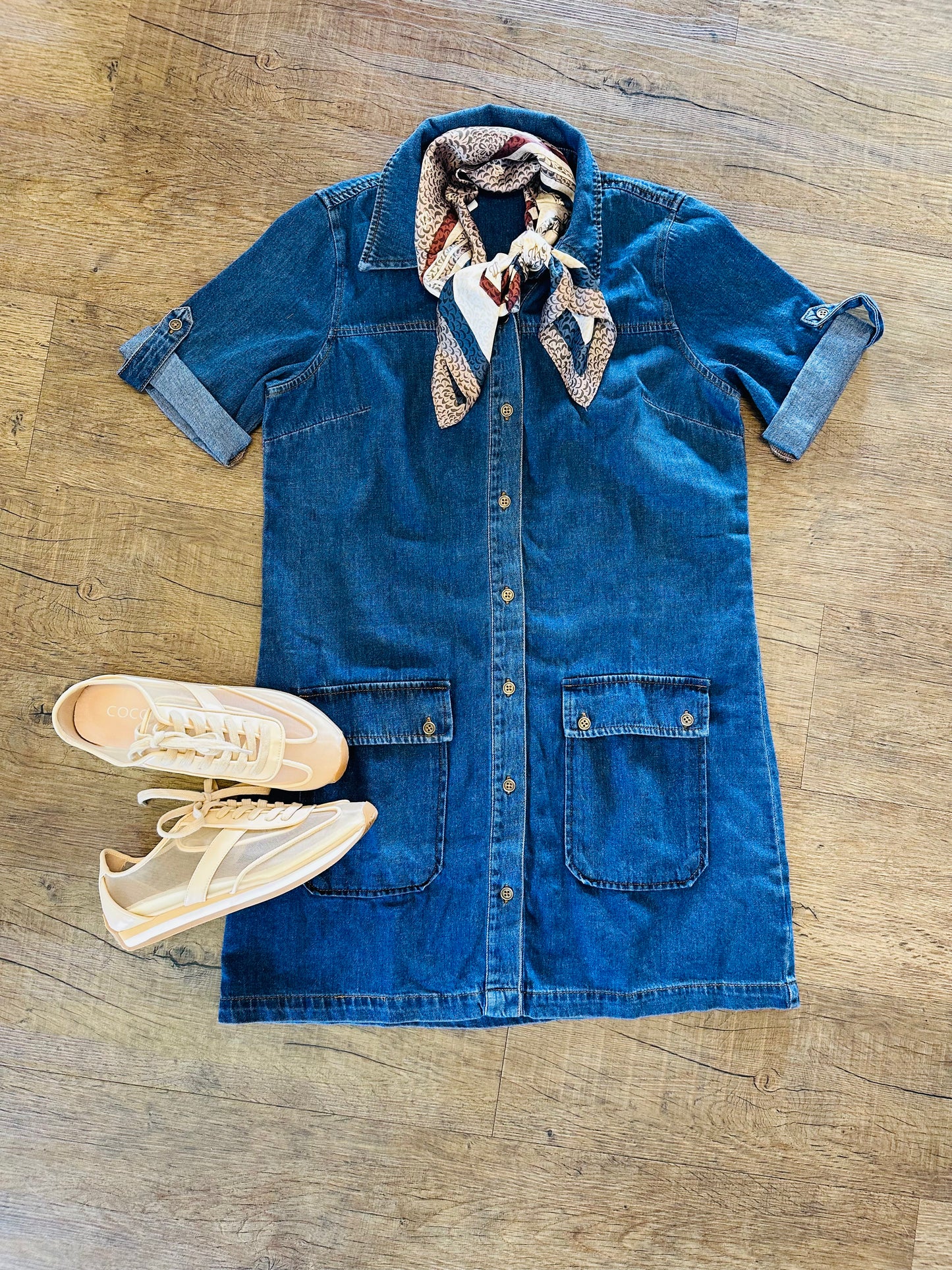 Eliza Rolled Up Sleeve Dress in capturing by KUT