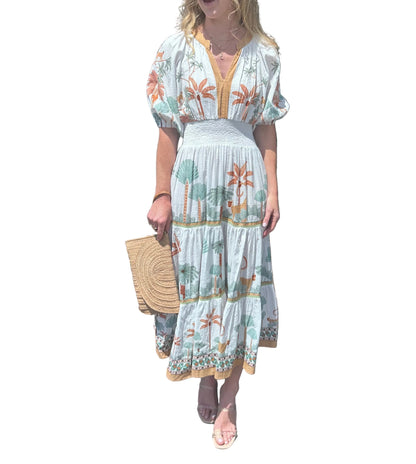 Ornetta Tiered Maxi Dress in white by Blank