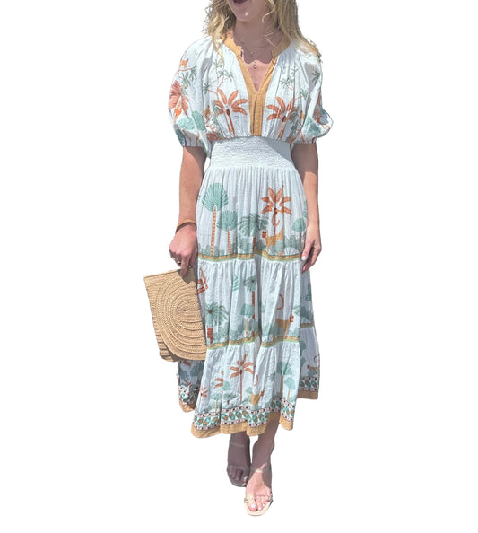 Ornetta Tiered Maxi Dress in white by Blank