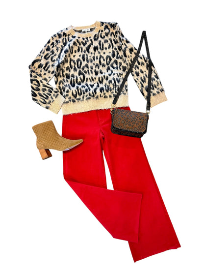 Mina Pullover Sweater in snow leopard by Another Love