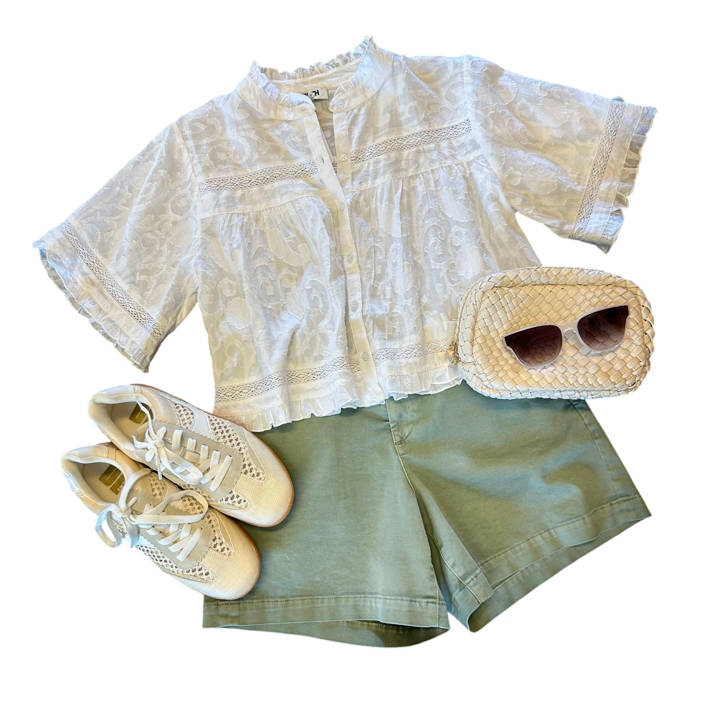 Tropics Raffia Sneaker in ivory by Dirty Laundry