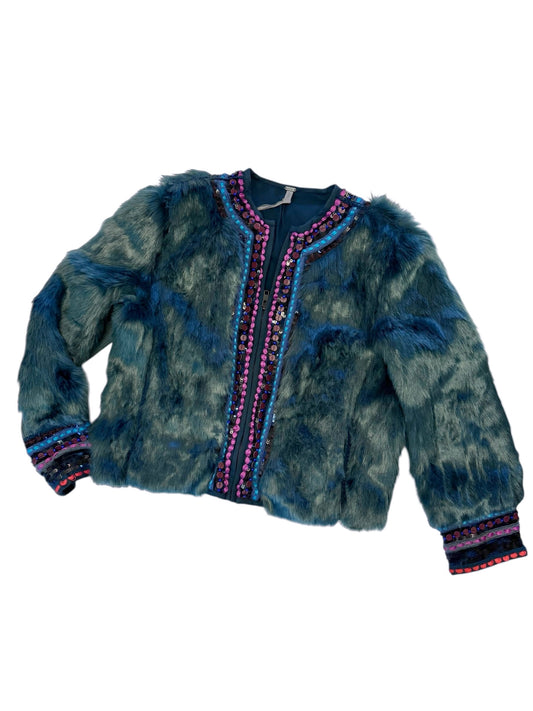 Romelia Fur Jacket in foliage green by Blank