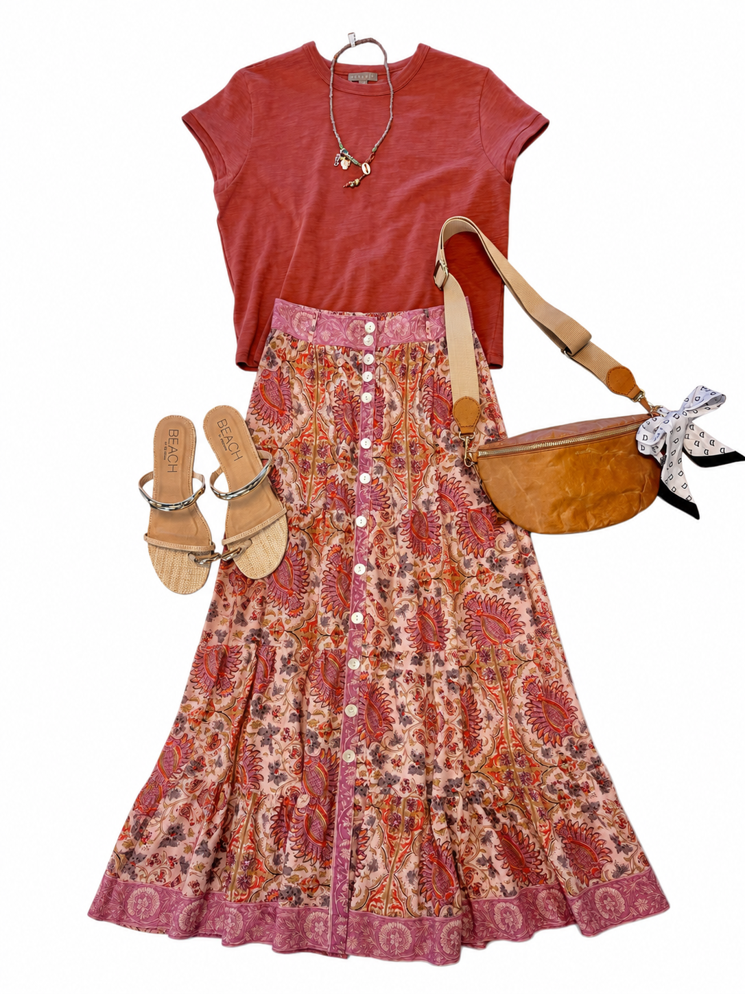 Boxy Cap Sleeve Tee in henna by Lilla P