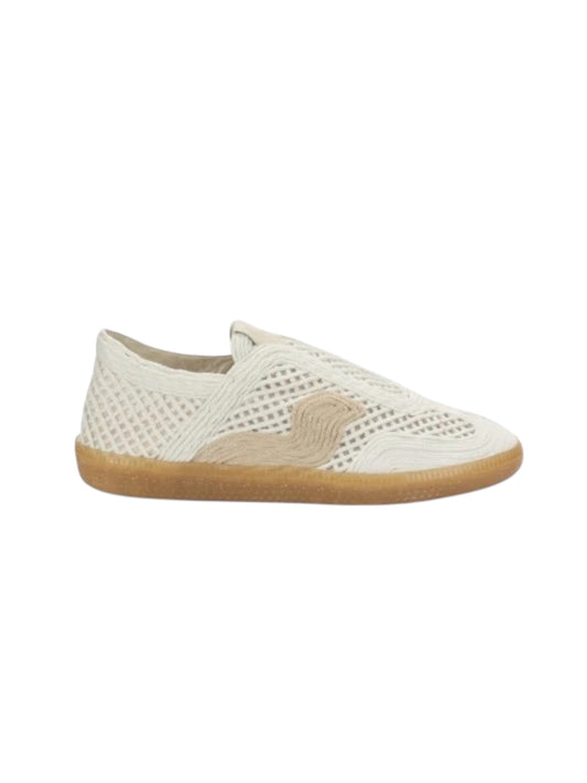 Franky Vintage Crochet Sneaker in off white by Bruno Menegatti