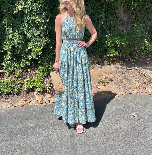 Haven Halter Neck Maxi Dress in english tile by Brooks Avenue