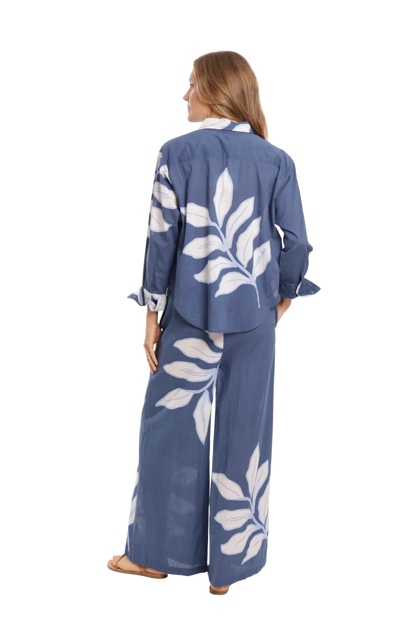 Maggie Printed Top in navy by Bindu