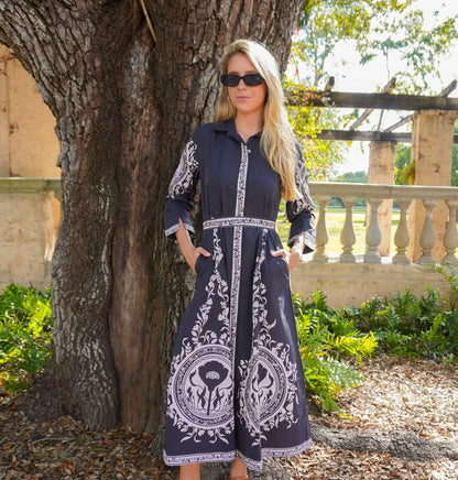 Chelsea Maxi Dress in poppy black by Isla Payal