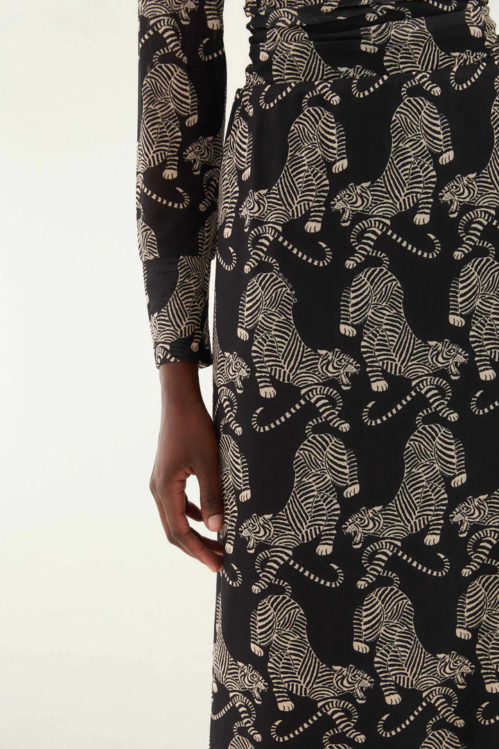 Striped Tigers Tulle Midi Skirt in black by Farm Rio