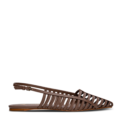 Kara Caged Slingback Flat in mocha by Carrano