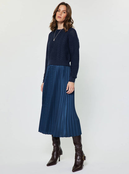Sweater Dress Set in navy by Current Air