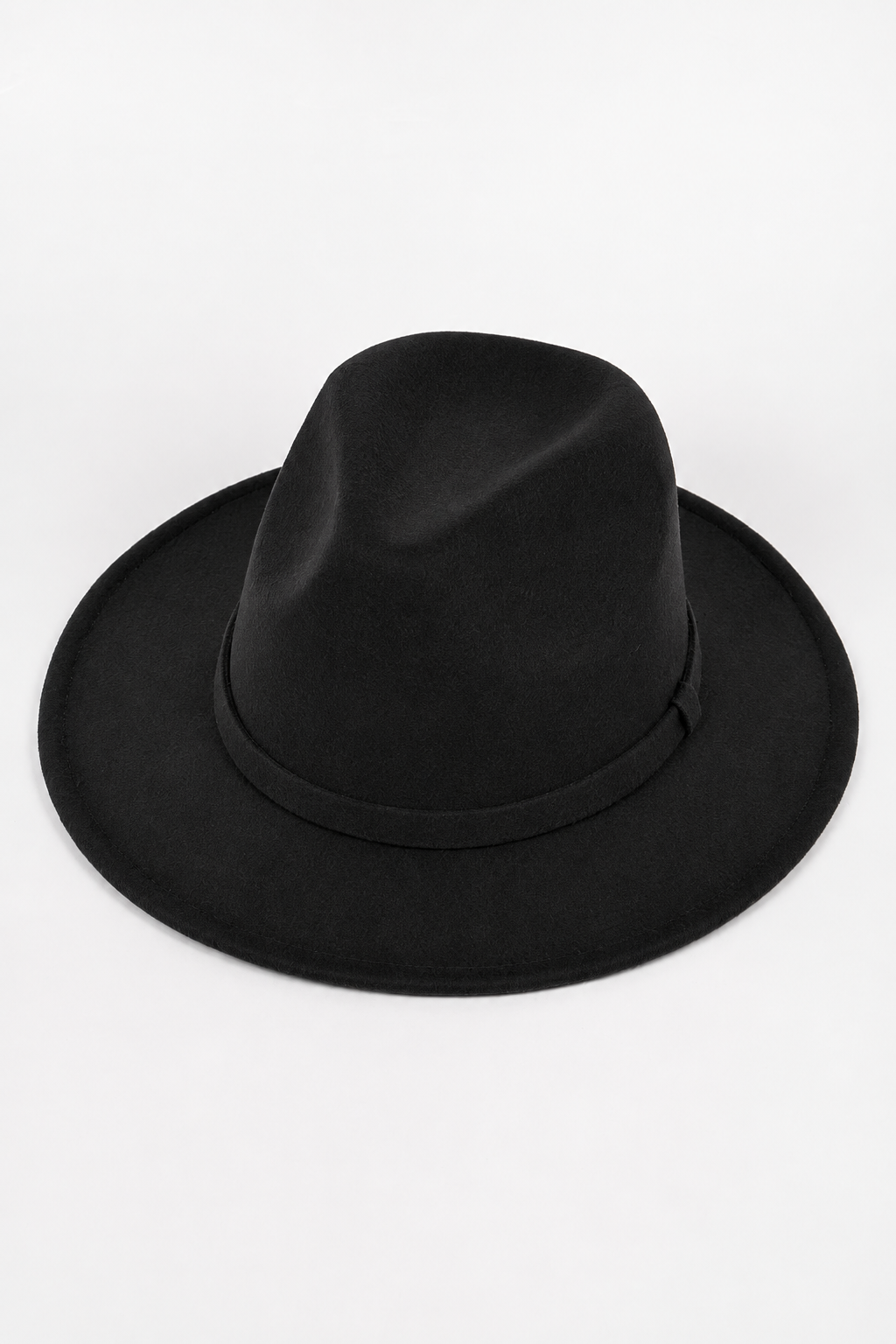 Faux Wool Fedora Hat in black