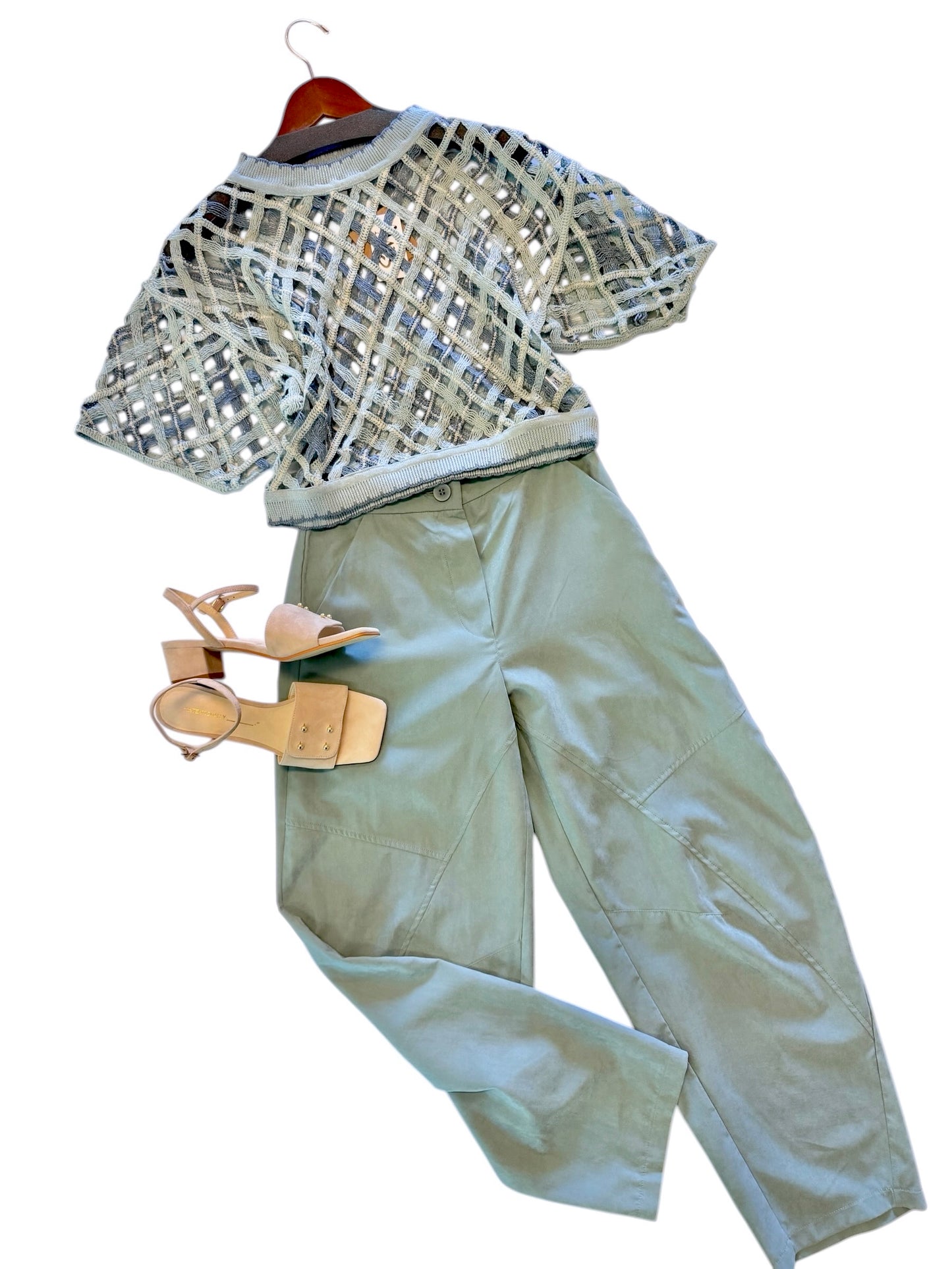 Crosserio Crop Sweater in soft sky by Conditions Apply