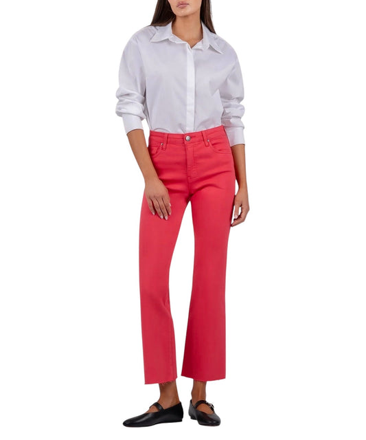 Kelsey High Rise Ankle Flare in strawberry by KUT