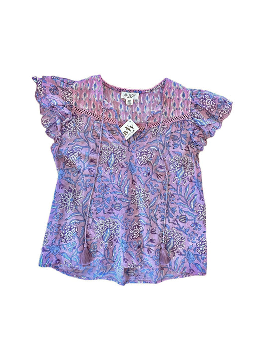 Alicia Mixed Floral Top in lilac by Allison