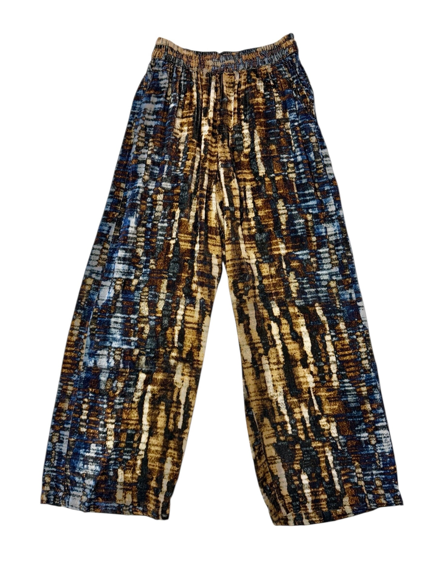 Lerivina Velour Printed Trousers in blue multi by Blank