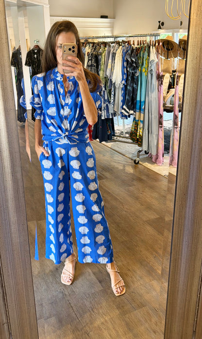 Fennel Pant in blue shells by Nimo