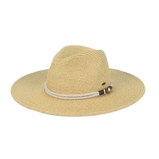 Straw Hat with Rope Accent in cream