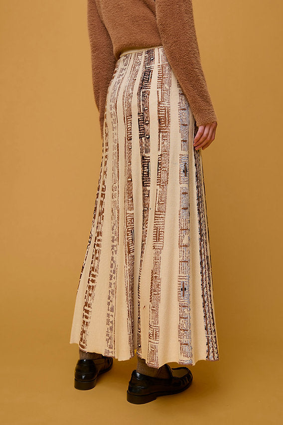 Knit Maxi Skirt in brown multi by Aldo Martins