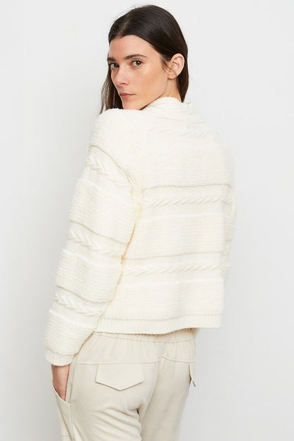 Mifes Textured Sweater Jacket in bone by Aldo Martins