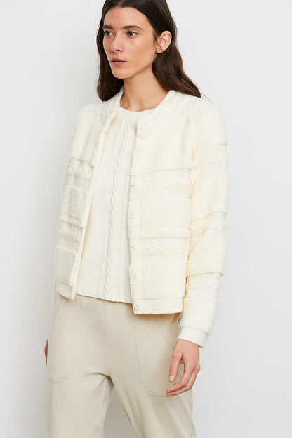 Mifes Textured Sweater Jacket in bone by Aldo Martins