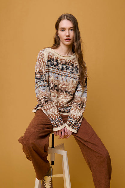 Mixed Sweater in brown multi by Aldo Martins