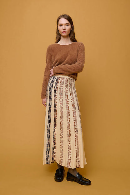 Knit Maxi Skirt in brown multi by Aldo Martins