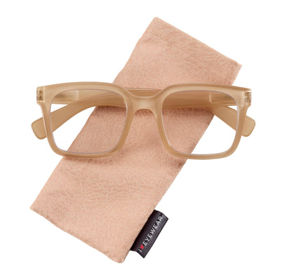 Lyla Reading Glasses: Tan / +2.25