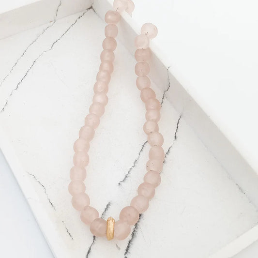 16" Glass Washer Necklace in blush by Virtue