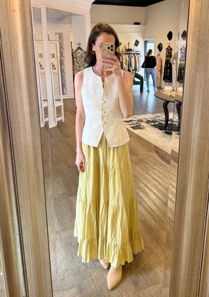 Oliver Leather Vest in ivory by Allison