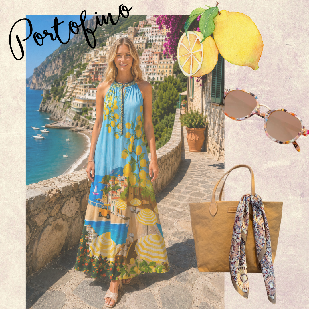 Livana Beach Scene Dress in multi by Conditions Apply
