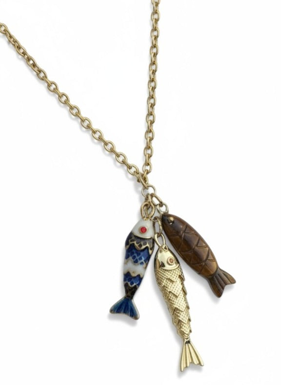 Bait Buddies Necklace in gold by Farrah B