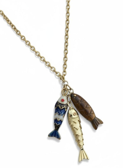 Bait Buddies Necklace in gold by Farrah B