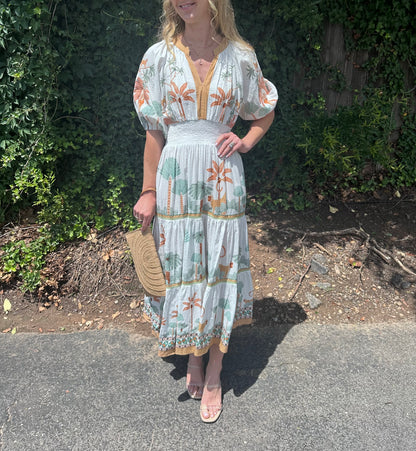 Ornetta Tiered Maxi Dress in white by Blank
